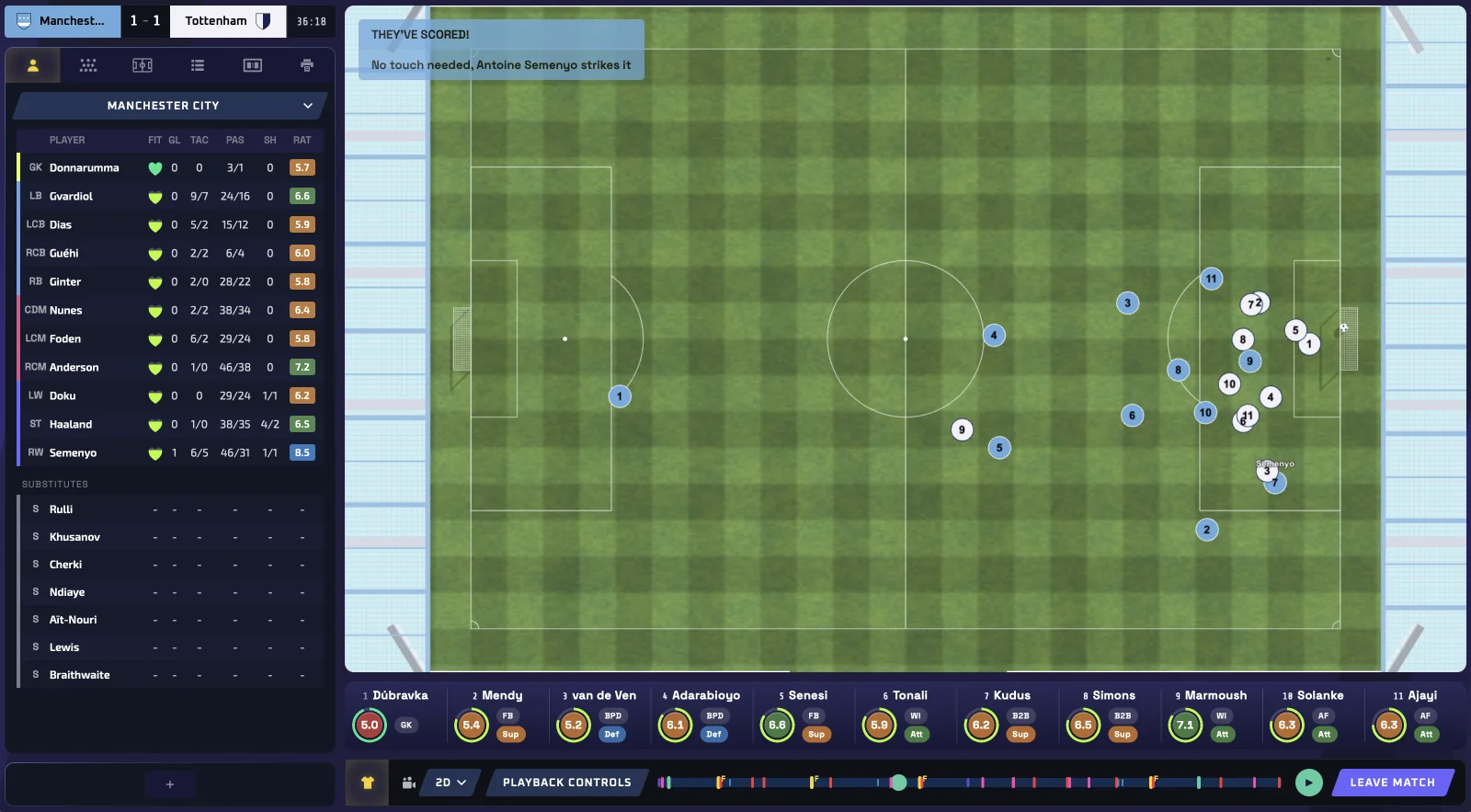A match in progress