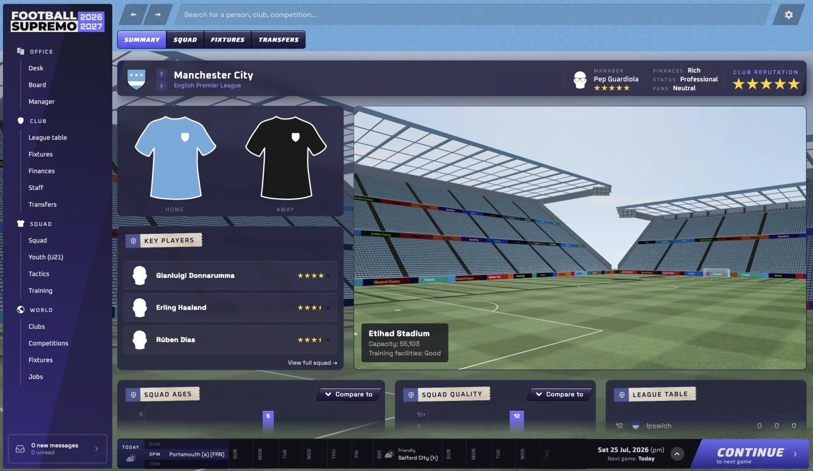A club stadium